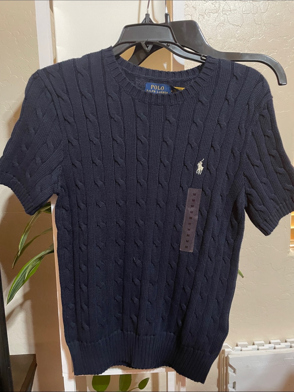 Polo by Ralph Lauren Navy Cable-Knit Crewneck Sweater